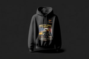 “Proud To Re American” Branded Hoodie Black