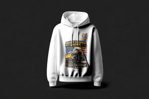 “Proud To Re American” Branded Hoodie White